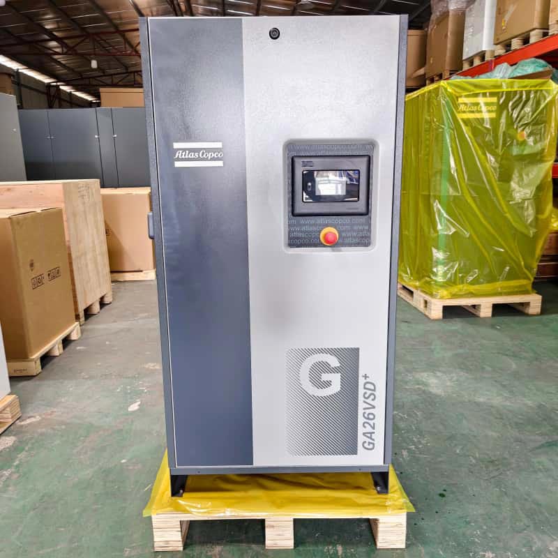 அட்லஸ் காப்கோ ஏர் கம்ப்ரசர் ஒரிஜினல் GA26 VSD + 26kW 35HP வேரியபிள் ஸ்பீட் ஆயில் உட்செலுத்தப்பட்ட ரோட்டரி ஸ்க்ரூ ஏர் கம்ப்ரசர் 13பார்