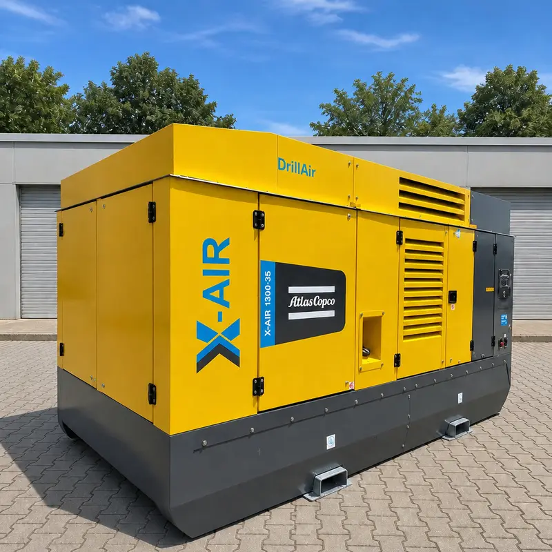 அட்லஸ் காப்கோ எக்ஸ்-ஏர் 1300 35 பெரிய மொபைல் டீசல் அமுக்கி 412kW 35 பார் டிரில்லிங் உண்மையான